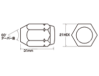 ALMEXテーパーナット 外寸